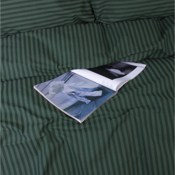 Фото - Комплект постільної білизни дитячий MirSon Ranforce Elite 17-0612 Stripe Emerald 110х140 (2200008201210)